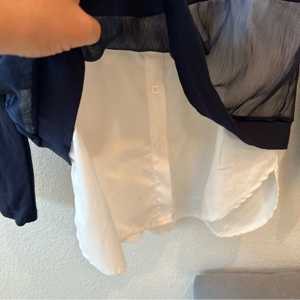 💗Navy Blue Layered Look Top - Picture 7 of 7
